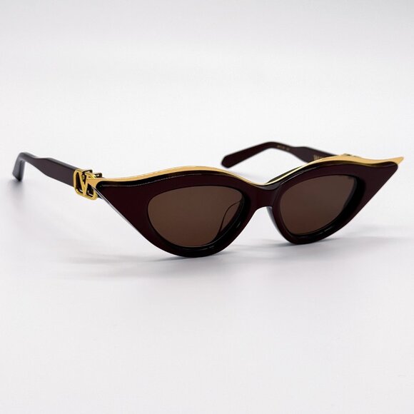 NEW VALENTINO V-GOLDCUT VLS-114B BORDEAUX WOMEN CAT EYE SUNGLASSES VALENTINO - Picture 8 of 14